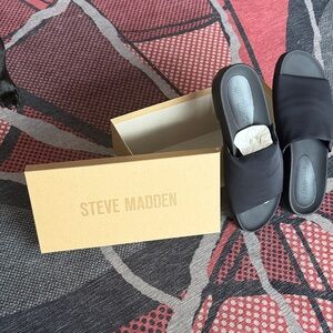 Steve Madden Black Slide Sandals with Box